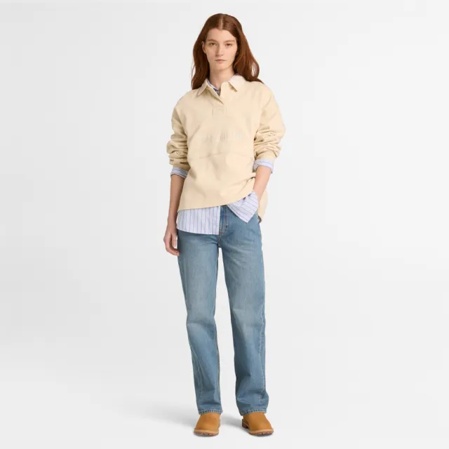 【Timberland】女款淺藍色天絲™直筒牛仔褲(A2PZ7BQ8)