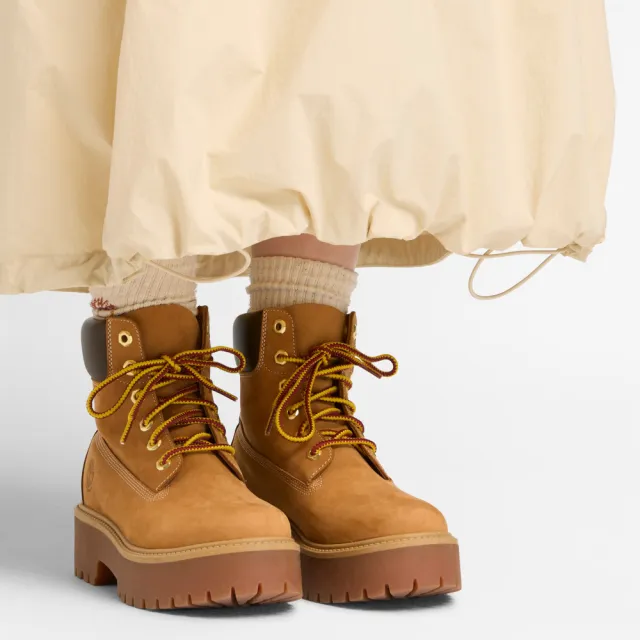 【Timberland】女款米色防曬工裝長裙(A42HFY94)