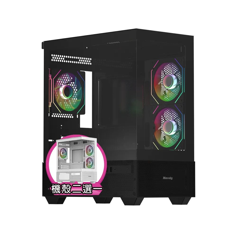 【華碩平台】R5六核RX 9060 XT 16G{BHCM63K34}電競電腦(R5-7500F/B650/16G D5/2TB/WIFI)