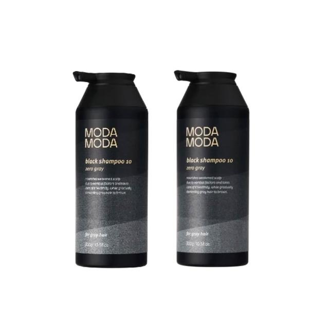 【MODA MODA】ZERO GRAY黑色洗髮精300gx2入組(遮白髮/賦活喚黑/黑髮素/白髮補色/白髮染)