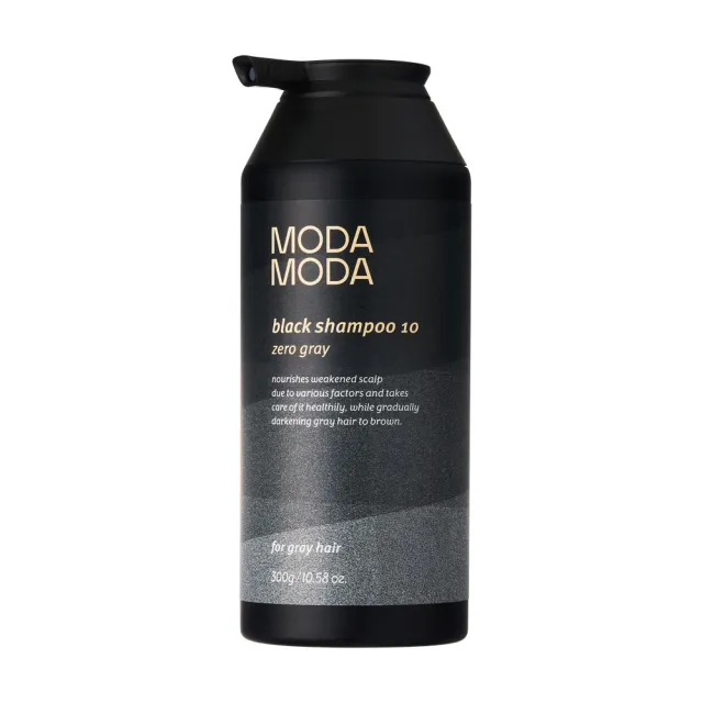 【MODA MODA】正貨保證 向原廠正式進口 ZERO GRAY黑色洗髮精300gx2入組(遮白髮/黑髮素/白髮補色/白髮染)