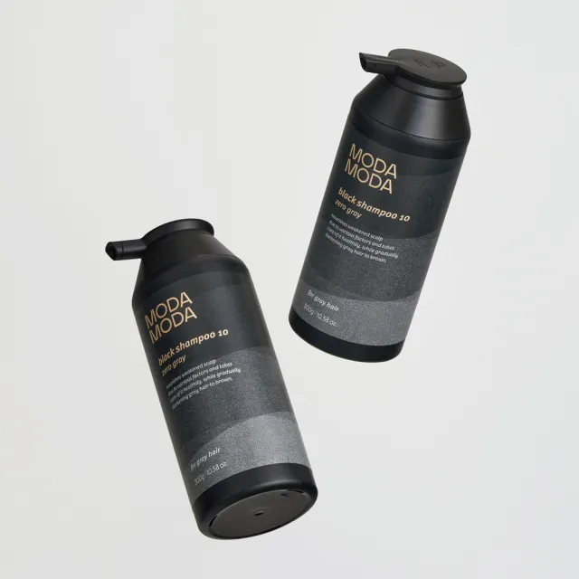 【MODA MODA】ZERO GRAY黑色洗髮精300gx2入組(遮白髮/賦活喚黑/黑髮素/白髮補色/白髮染)