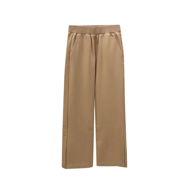 【giordano ladies】26SS 側開衩雙面針織俐落褲(02426000)