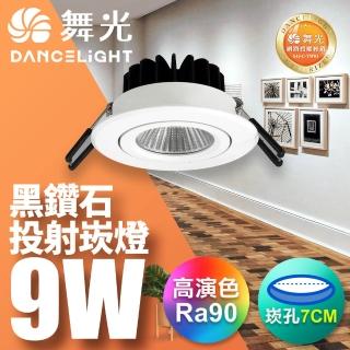 【DanceLight 舞光】9W 黑鑽石崁燈 坎燈 崁孔7CM(白光/黃光/自然光)