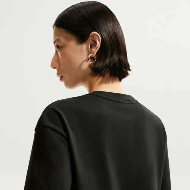 【NIKE 耐吉】短袖上衣 女 T恤 寬版 落肩 AS W NSW SS TEE BOXY SCRIPT 黑 IH7608-010