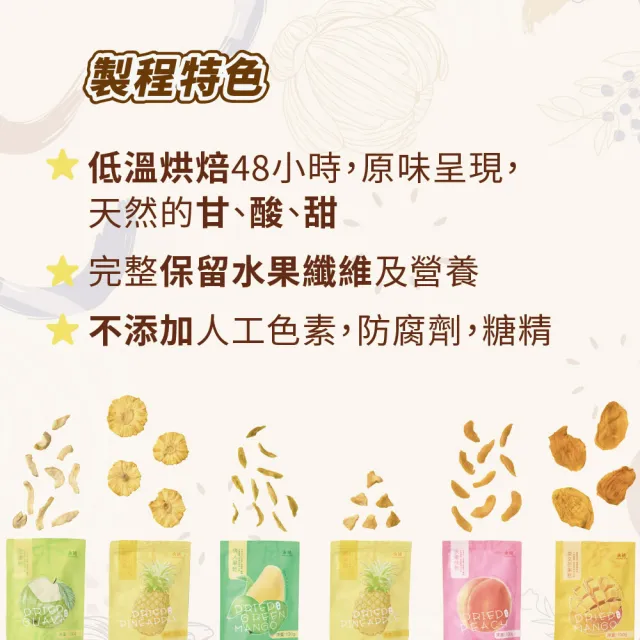 【永禎】輕烘培水果乾x3包 任選(無加糖芒果乾/芭樂乾/水蜜桃乾/鳳梨乾/情人果乾)