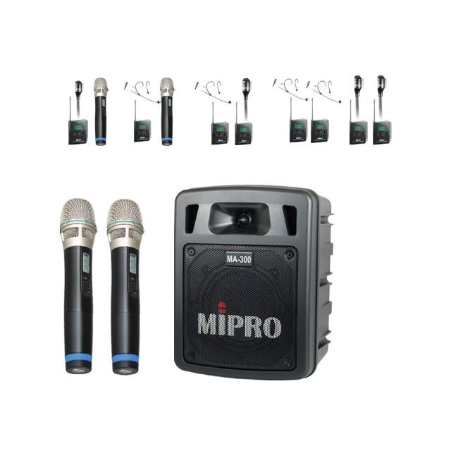 【MIPRO】MA-300D 雙頻道迷你無線擴音機UHF (ACT-32H 配件六擇一)