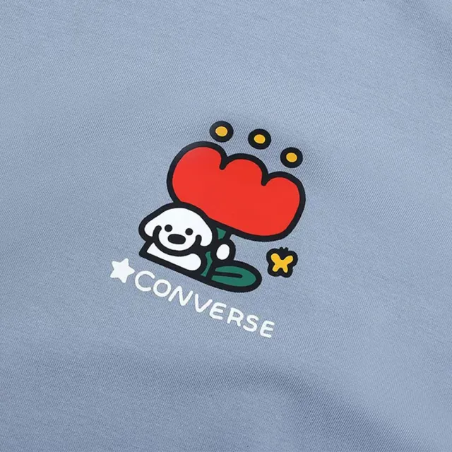 【CONVERSE】Matsui Slim SS Tee 女款 藍色 合身 圓領 上衣 短袖 WCK173-BI5