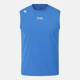 【DESCENTE】背心 男 訓練 快排 MEN SLEEVELESS T-SHIRTS 藍 SR221IST53-BLU0