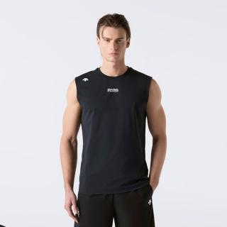 【DESCENTE】背心 男 訓練 快排 MEN SLEEVELESS T-SHIRTS 黑 SR221IST53-BLK0
