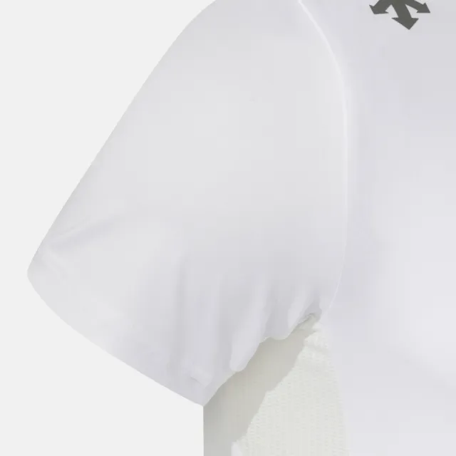 【DESCENTE】短袖上衣 男 快排 UNI BACK GRAPHIC SHORT SLEEVE T-SHIRTS 白 SR123RTS22-WHT0