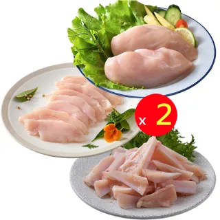 【卜蜂】急凍生鮮 國產去骨雞胸肉/雞軟骨/雞胸肉-切片 1+1超值組(2.7kg/組 真空6連包_居家料理.宴客)