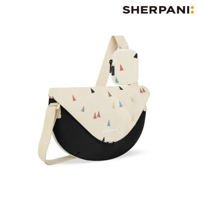 【Sherpani】雙11 Sherpani RFID 防潑水多功能郵差包 26I Milli 2L｜印花米-黑 (RFID屏蔽 撥水  