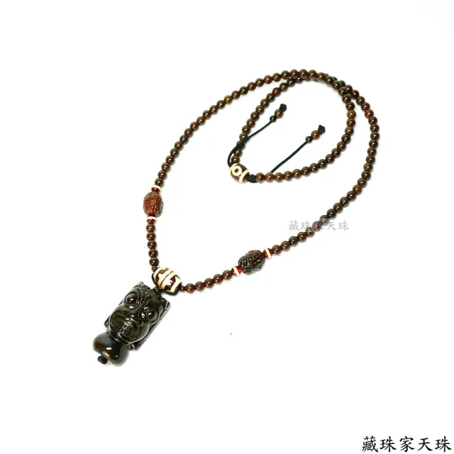 【藏珠家】48x25mm阿卡不動明王天珠項鍊