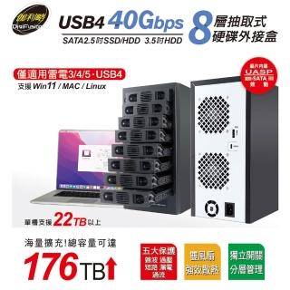 【伽利略】伽利略 USB4 40Gbps 8層抽取式硬碟外接盒(35D-U48)