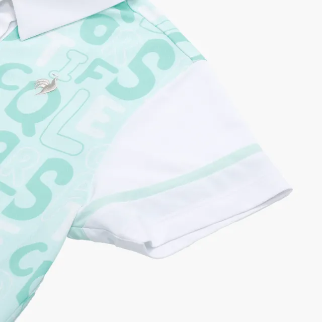 【LE COQ SPORTIF 公雞】高爾夫系列 女款淺綠色吸汗速乾彈性防曬短袖POLO衫 QLX2T216