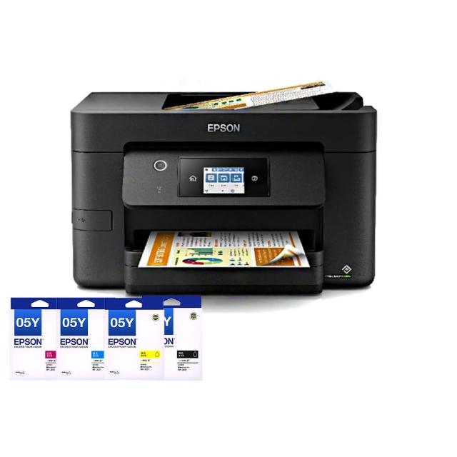 【EPSON】官方直營 搭1黑3彩墨水★WF-3821 商用WiFi四合一傳真複合印表機