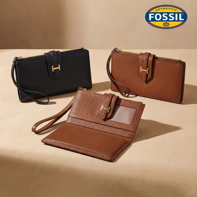 【FOSSIL】Emery 真皮多功能長夾 (兩色可選)