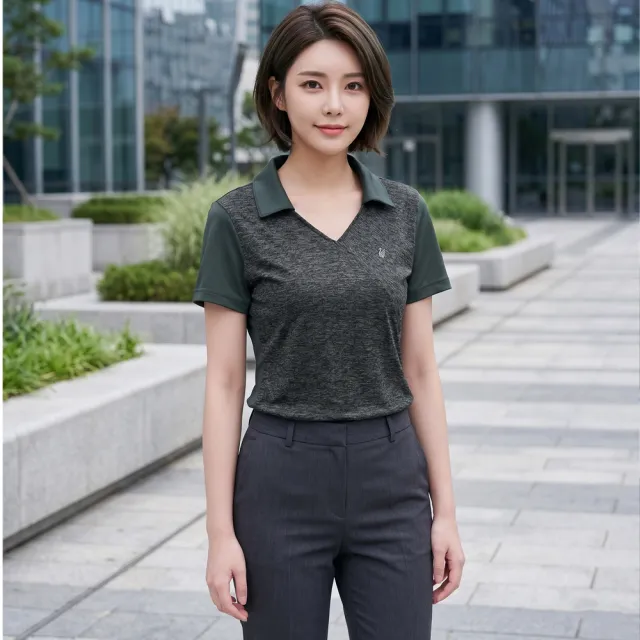 【遊遍天下】MIT女款顯瘦抗UV防曬涼感吸濕排汗速乾POLO衫GS10028灰黑(M-3L大尺碼)