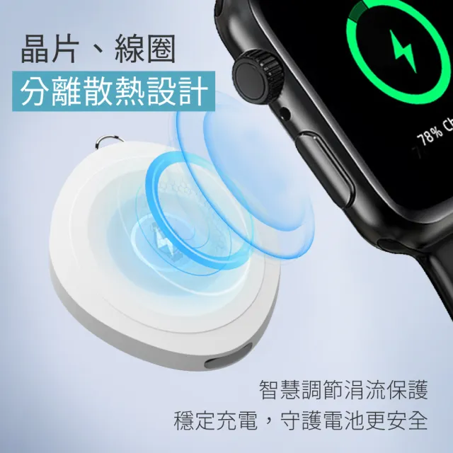 【KINYO】雙協議手錶磁吸充電器 無線充電盤 (三星手錶/蘋果手錶/蘋果耳機 KWL-1610)
