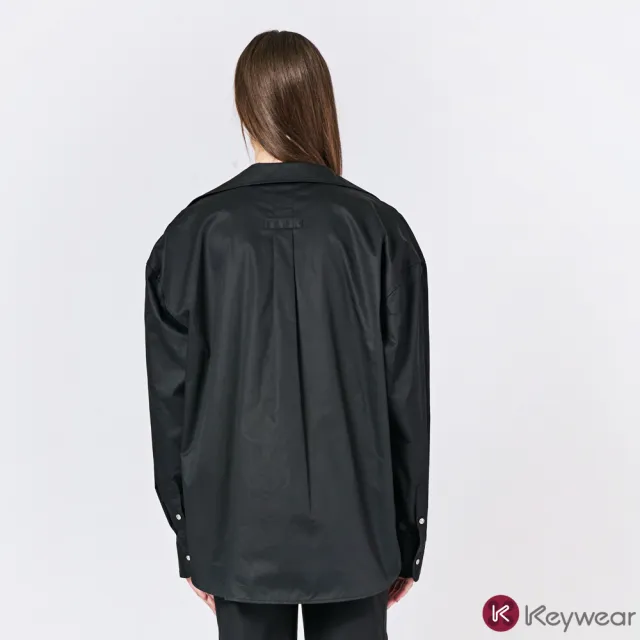 【KeyWear 奇威名品】純色寬鬆長袖襯衫(共2色)