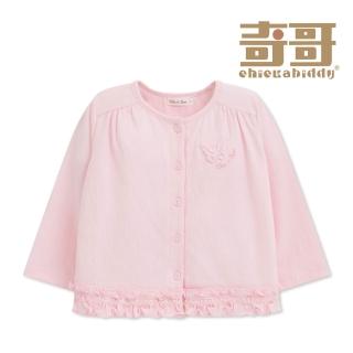 【奇哥】Chic a Bon 女童裝 花蝶熊蕾絲下擺針織外套 (1-4歲)