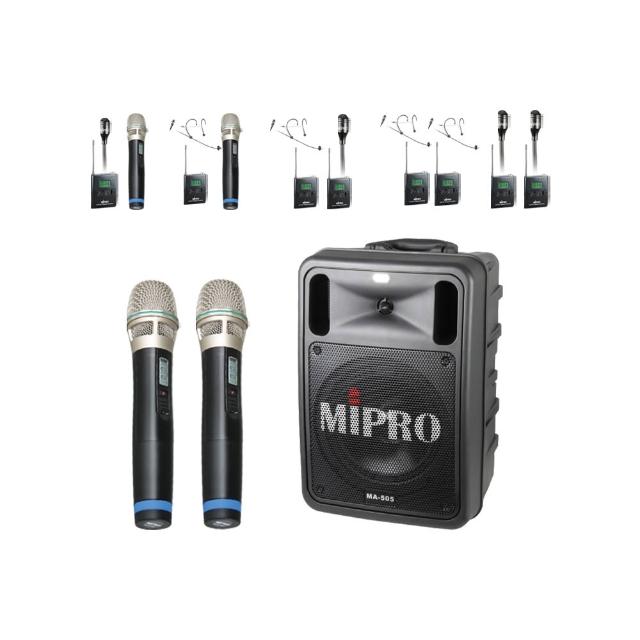 【MIPRO】MA-505 (ACT-32H 配件六擇一) 雙頻道精華型無線擴音機UHF