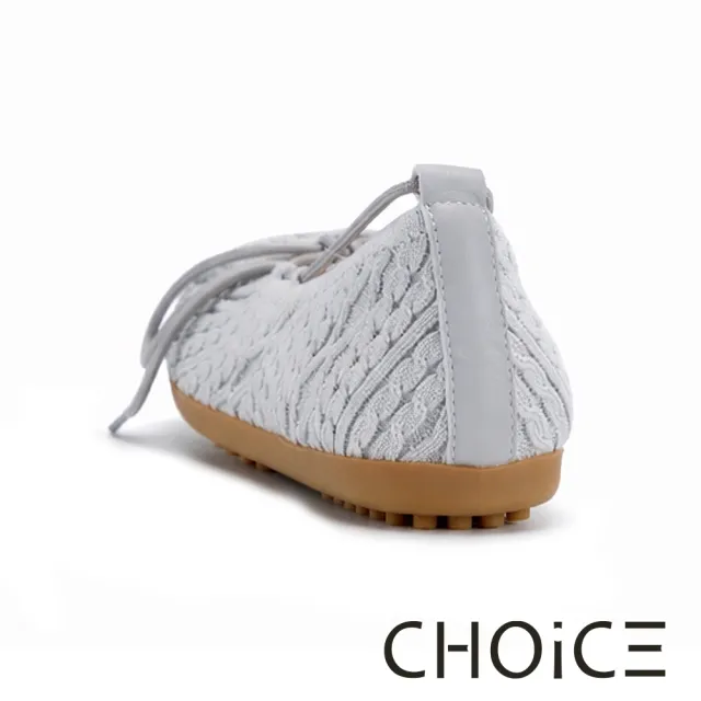 【CHOiCE】兩穿編織平底娃娃鞋 灰色