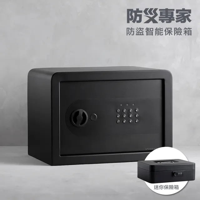 【防災專家】中型防盜密碼保險箱加贈迷你保險箱(保管箱 保險櫃 家用 商用 密碼鎖 防盜 XSB-25)