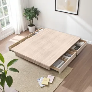 【IHouse】保羅 雙大6尺 台灣製強化型收納 6抽抽屜床底