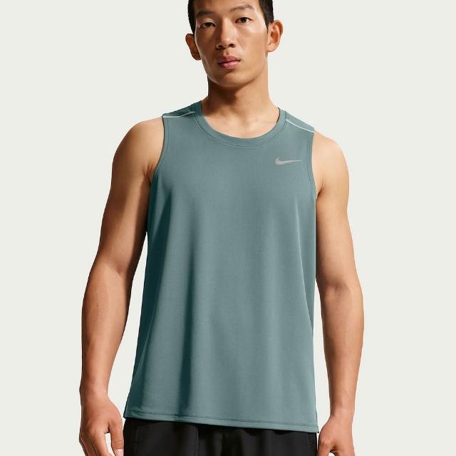 【NIKE 耐吉】背心上衣 男 AS M NK DF MILER TANK TOP Dri-FIT 無袖 快乾 綠 (IF2019382)