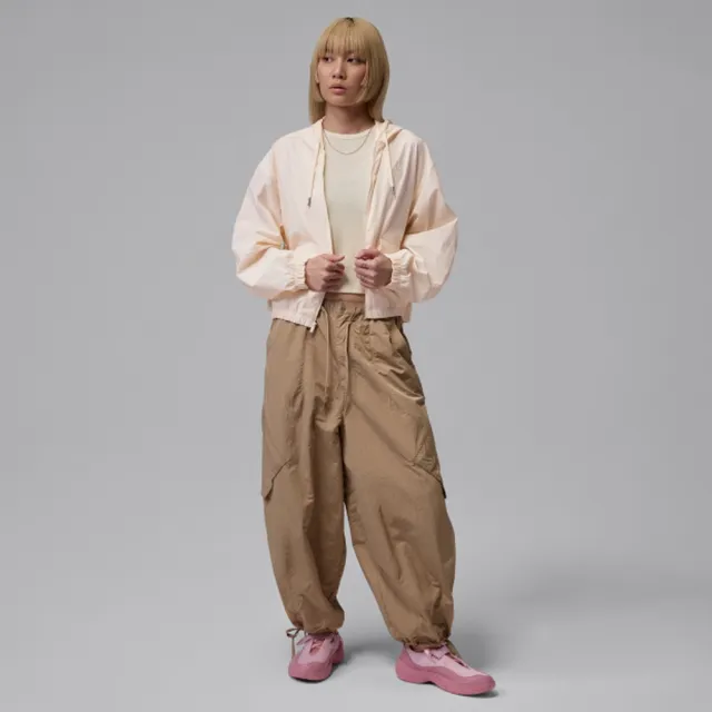 【NIKE 耐吉】連帽外套 女 AS W J FLT UV FZ JKT 喬丹 休閒外套 防曬外套 粉 (IF1178110)