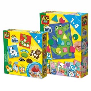【SES】幼兒感官啟蒙：馬賽克拼貼2入組 - DIY手作系列 (適合1-4歲寶寶 / 貼紙遊戲 / 馬賽克拼貼)