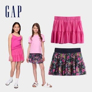 【GAP】女童裝 鬆緊褲裙-多色任選(791574)