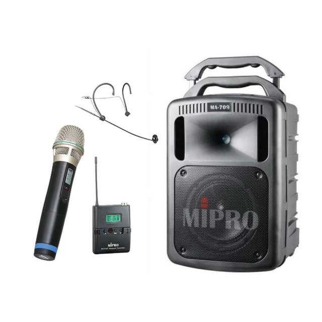 【MIPRO】MA-709 配1手握+1頭戴式麥克風(豪華型手提式無線擴音機/嘉強公司貨)