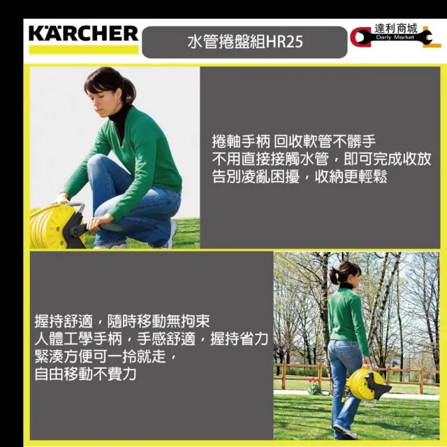 【KARCHER 凱馳】HR25 水管捲盤組 可壁掛 (PrimoFlex耐高壓) 水管組捲盤