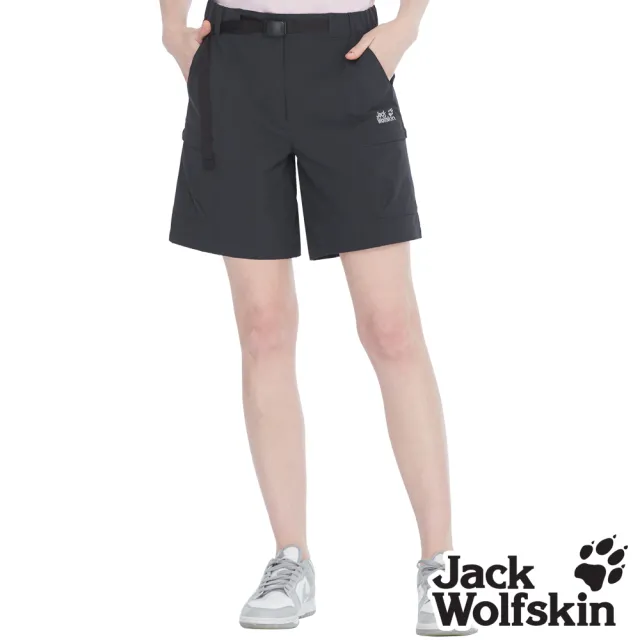 【Jack wolfskin 飛狼】女 多口袋排汗透氣短褲|俐落修身膝上版型 (夜藍)
