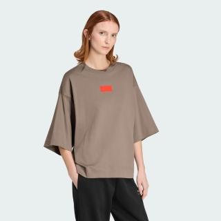 【adidas 愛迪達】Au Ef Gr Ss T W 女 T恤 休閒短袖 簡約棕 落棕 七分袖(KE6770)