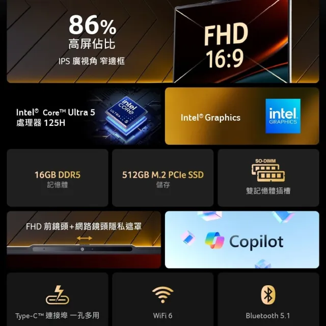 【Acer】筆電包/滑鼠組★15.6吋Ultra 5 AI效能筆電(Aspire Lite/AL15-74P-503V/Ultra 5-125H/16G/512G/W11)