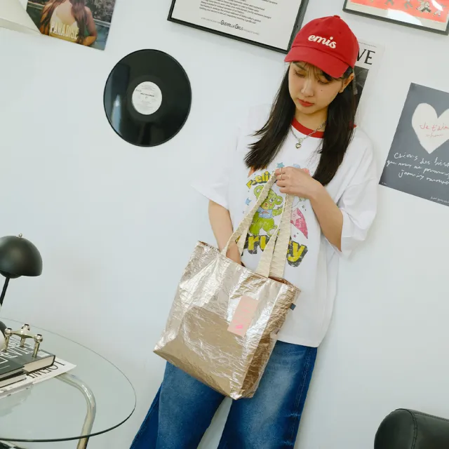【Miyansol】韓國大容量皺皺托特包(Tyvek杜邦紙特殊材質 肩背包 兩用包 防潑水 手提包)