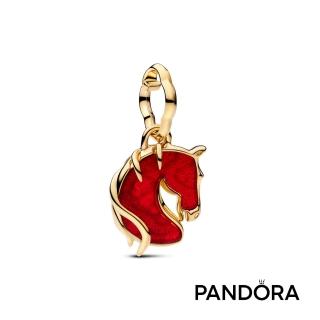 【Pandora 潘多拉】駿馬迎福 Murano 琉璃吊飾-飾品/情人節禮物/生日禮/鍍14k金