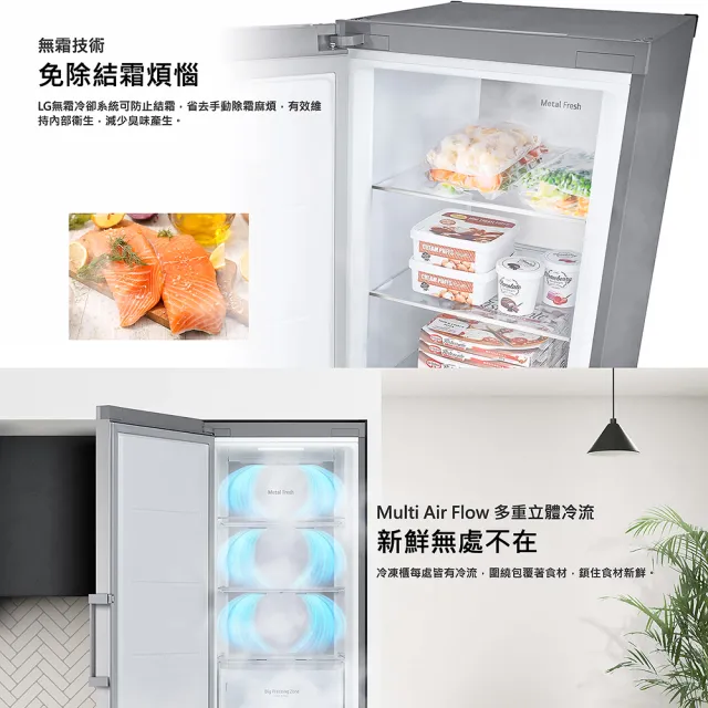 【LG 樂金】家電快配324公升WiFi變頻直立式由右至左開冷凍櫃(GR-FL40MS)