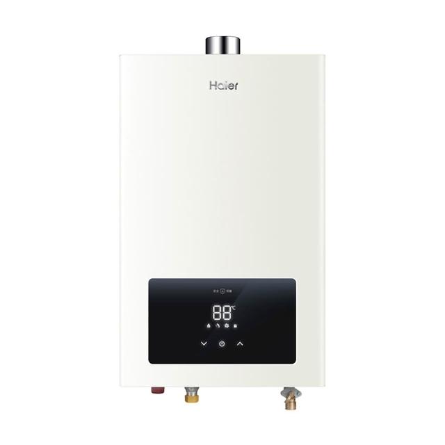 Haier海爾 JSQ25-13E3 海爾 JSQ25-13E3 瓦斯熱水器,FE強制排氣式設計,提供13L熱水放出量,數位恆溫控溫功能確保穩定供水。電子連續放電點火安全高效,能源效率第二級節能省電。尺寸575x355x165mm,重量僅10.3kg,適閤家庭使用。保固3年以上,BSMI許可字號T3C628,110V電壓相容臺灣家電。