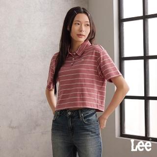 【Lee】女裝 短袖POLO衫 短版 橫條紋 共2色 季節性版型 / LB603003720 LB603003735