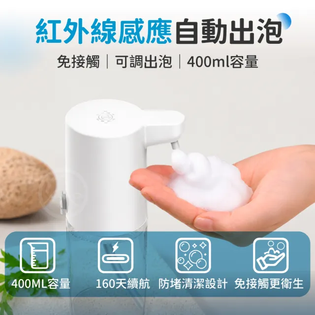 【Mr.U 優先生】自動感應泡沫給皂機 可壁掛 免換電池 感應洗手機 洗手乳(可調泡沫量)