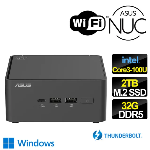 【ASUS 華碩】NUC Core 3六核 WIN11{葡柚晴嶼} 迷你電腦(Core 3-100U/32G/2TB M.2)