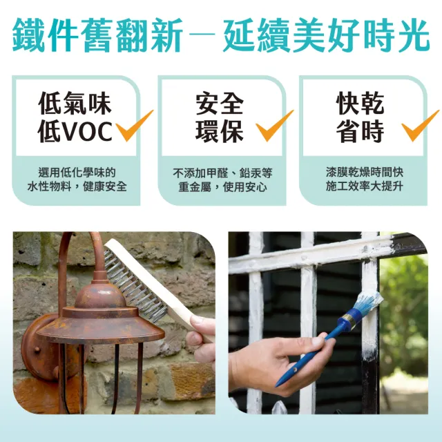 【得利】Dulux官方旗艦店★平光 (金屬/塑膠/塑鋼)水性調合漆組合 電腦調色（2公升裝組）｜客製化調色漆