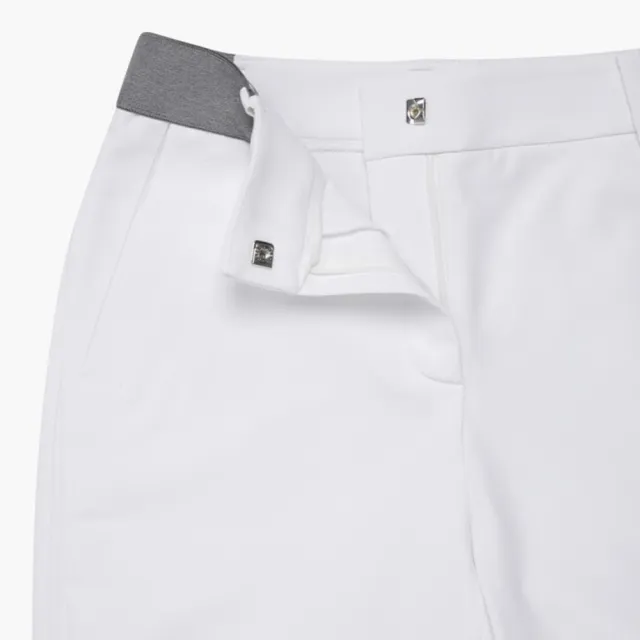 【DESCENTE】GOLF 迪桑特 女士 運動修身長褲 微喇叭褲(白色)