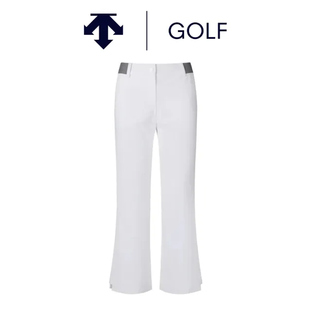 【DESCENTE】GOLF 迪桑特 女士 運動修身長褲 微喇叭褲(白色)