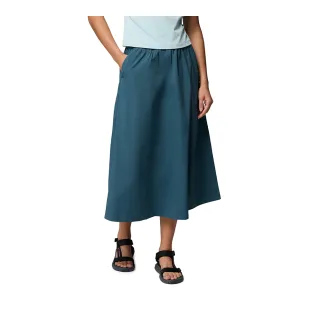【Columbia 哥倫比亞】女款-涼感長裙-Chill Creek™ Long Woven Skirt-孔雀綠(UAL54000TL/KS)